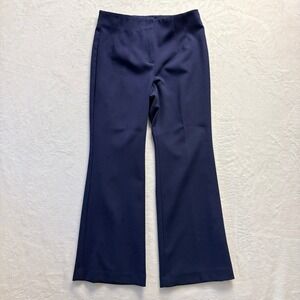 Talbots Pants Women Sz 8 Petite Navy Blue Flare Leg Dress Trousers